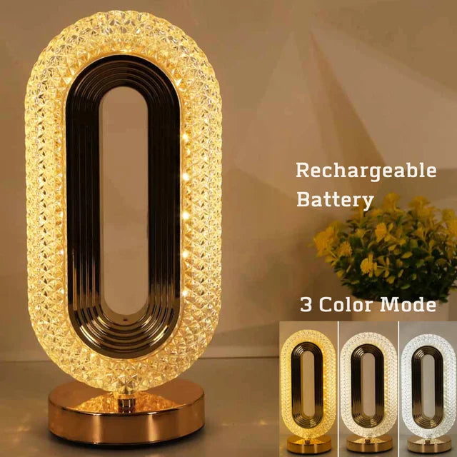 Moderne Luxus Oval USB wiederaufladbare Kristall Tischlampe Wohnzimmer Schlafzimmer Nachttisch kreative Dekoration Atmosphäre Nachtlicht